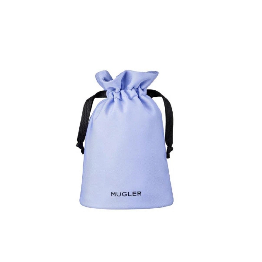 BRAND NEW AUTHENTIC Mugler Sky Blue Drawstring Pouch TRAVEL BAG TOTE